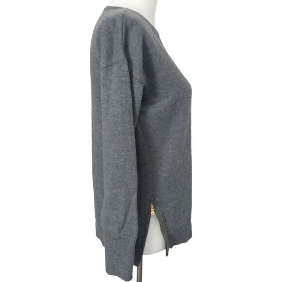 Talbots Merino Wool Sweater S Zipper Details Gray Academia Old Money Luxury - Picture 7 of 16
